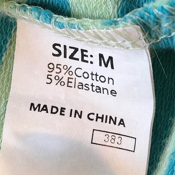 One Eleven North Striped French Terry Sweatshirt M Teal Pink Crewneck - Picture 4 of 7